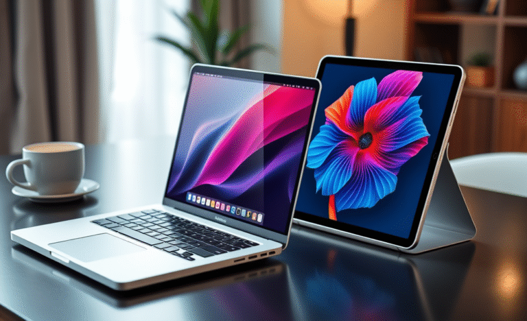 A comparison of the 2025 MacBook Air and iPad Air highlighting their features and use cases.